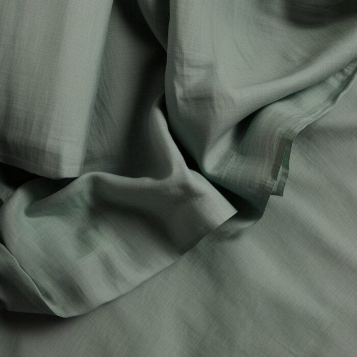 Lniane prześcieradło z obramowaniem - Bluestone